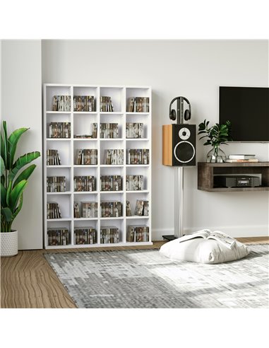 HOMCOM 480 CD / 312 DVD Storage Shelf Rack Media Storage Unit Shelves Racks Wooden Bookcase Display Unit with 4 Adjustable Shelv