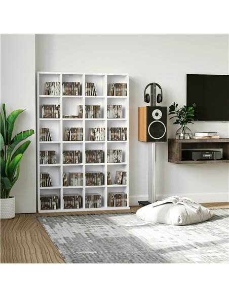 HOMCOM 480 CD / 312 DVD Storage Shelf Rack Media Storage Unit Shelves Racks Wooden Bookcase Display Unit with 4 Adjustable Shelv - pic 68254 | FastDaddyshop