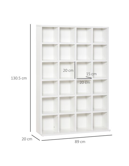 HOMCOM 480 CD / 312 DVD Storage Shelf Rack Media Storage Unit Shelves Racks Wooden Bookcase Display Unit with 4 Adjustable Shelv - pic 68256 | FastDaddyshop