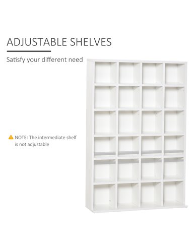 HOMCOM 480 CD / 312 DVD Storage Shelf Rack Media Storage Unit Shelves Racks Wooden Bookcase Display Unit with 4 Adjustable Shelv