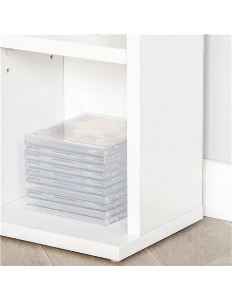 HOMCOM 480 CD / 312 DVD Storage Shelf Rack Media Storage Unit Shelves Racks Wooden Bookcase Display Unit with 4 Adjustable Shelv - pic 68262 | FastDaddyshop