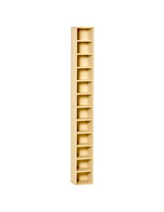 HOMCOM 12-tier Media Storage Cabinet 204 CDs Shelf Tower, Pine Wood Colour 833-135