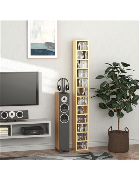 HOMCOM 12-tier Media Storage Cabinet 204 CDs Shelf Tower Multimedia Organizer Rack Stand Bookcase Display Unit 833-135 - pic 68282 | FastDaddyshop