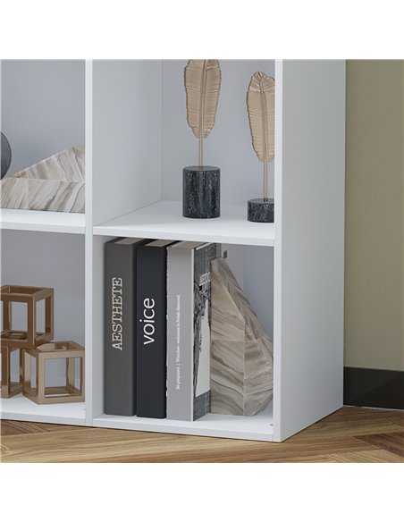 HOMCOM 3-Tier 6 Cube Step Storage Unit, Particle Board Bookcase and Organiser for Home Office, White 833-421WT - pic 68298 | FastDaddyshop