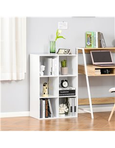 HOMCOM 6 Cubes Storage Unit, 3-Tier Particle Board Bookcase Organiser for Home Office, White 833-423WT 2