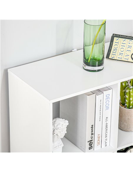 HOMCOM 6 Cubes Storage Unit, 3-Tier Particle Board Bookcase Organiser for Home Office, White 833-423WT - pic 68306 | FastDaddyshop