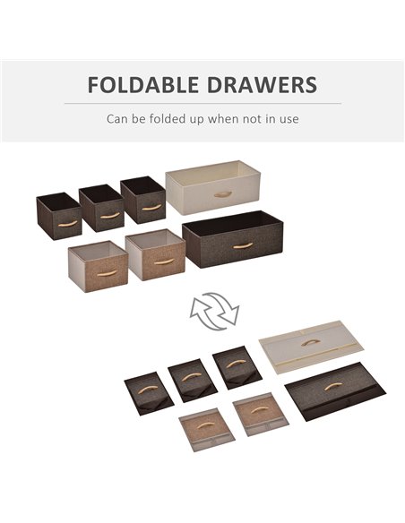 HOMCOM 7-Drawer Dresser, Fabric Chest of Drawers, 3-Tier Storage Organizer for Bedroom Hallway Entryway, Tower Unit with Steel F - pic 6831 | FastDaddyshop