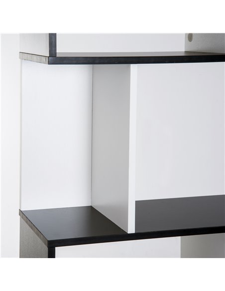 HOMCOM 5-Tier S-Shaped Bookcase, Stylish Storage and Display Shelving, Modern Room Divider, Black 833-450BK - pic 68324 | FastDaddyshop