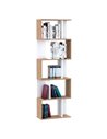 HOMCOM 5-tier Bookcase Storage Display Shelving S Shape design Unit Divider White 833-450