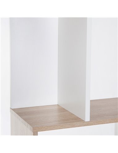 HOMCOM 5-tier Bookcase Storage Display Shelving S Shape design Unit Divider White 833-450