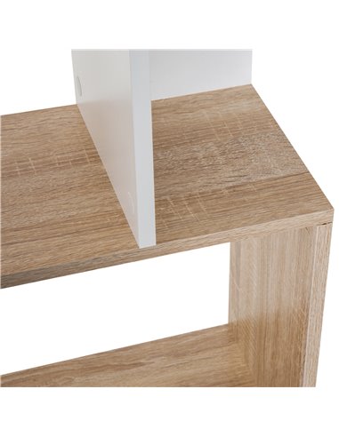HOMCOM 5-tier Bookcase Storage Display Shelving S Shape design Unit Divider White 833-450