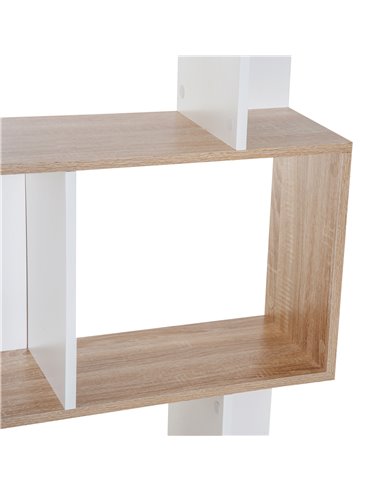 HOMCOM 5-tier Bookcase Storage Display Shelving S Shape design Unit Divider White 833-450