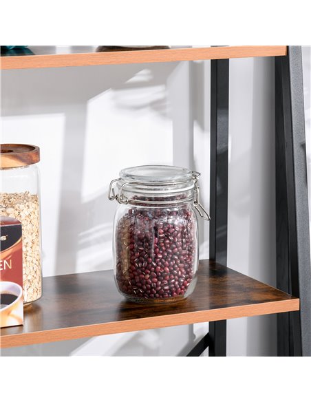 HOMCOM 4-Tier Vintage Ladder Shelf Bookcase Wood Storage Rack Stand Plants Display Black brown 833-604 - pic 68351 | FastDaddyshop