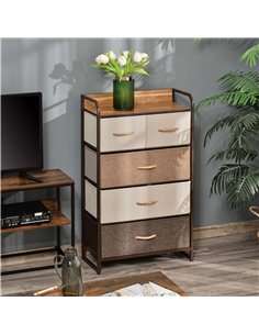Homcom 5-Drawer Dresser with Steel Frame, Wooden Top 2