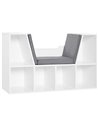 HOMCOM Bookcase with Seat, Cushioned, Storage Shelf, Sideboard, for Kids Reading, Bedroom, Living Room, White 836-115V01WT