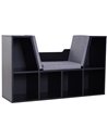 HOMCOM Bookcase Shelf Storage Seat with Cushion Sideboard Kids Children Reading Bedroom Living Room Organizer Black 836-115V01BK