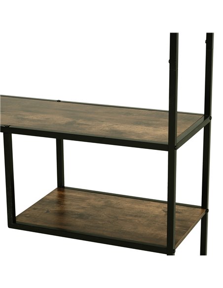 HOMCOM Wood Shelf Bookcase Industrial Style Stand 6-Staggered Shelf Living Room Display Rack Organiser 836-136 - pic 68396 | FastDaddyshop