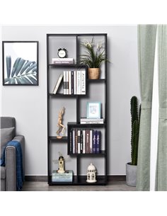 HOMCOM 8-Tier Freestanding Bookcase with Melamine Surface, Black 836-141BK 2