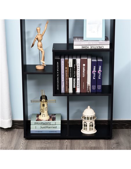 HOMCOM 8-Tier Freestanding Bookcase w/ Melamine Surface Anti-Tipping Foot Pads Home Display Storage Grid Stand Modern Style - Bl - pic 68414 | FastDaddyshop
