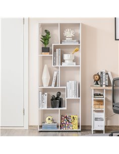 HOMCOM 8-Tier Freestanding Bookcase with Melamine Surface, White 836-141WT 2