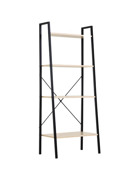 HOMCOM 4-Tier Vintage Ladder Shelf Bookcase Wood Storage Rack Stand Plants Display Black natural 833-604AK - pic 68426 | FastDaddyshop
