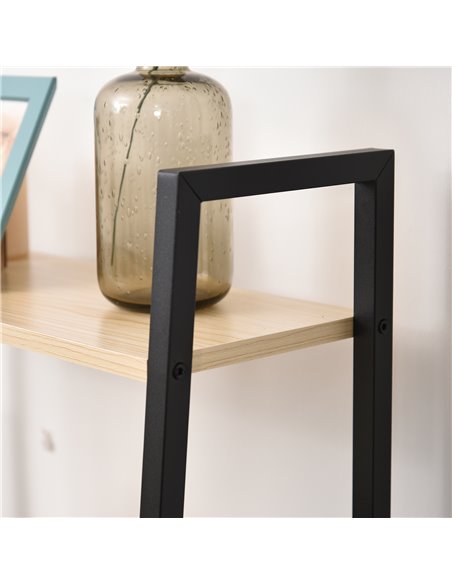 HOMCOM 4-Tier Vintage Ladder Shelf Bookcase Wood Storage Rack Stand Plants Display Black natural 833-604AK - pic 68433 | FastDaddyshop
