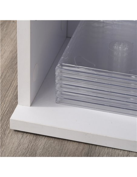 HOMCOM Media Storage Shelf Unit, Set of 2 CD DVD Blu-Ray Tower Rack with Adjustable Shelves, Bookcase Organiser, White 833-872WT - pic 68451 | FastDaddyshop