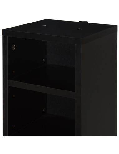 HOMCOM Media Display Shelf, 204 CD Capacity, 2 Set, Blu-Ray DVD Tower Rack, Adjustable Shelves, Bookcase Storage Organiser, Blac