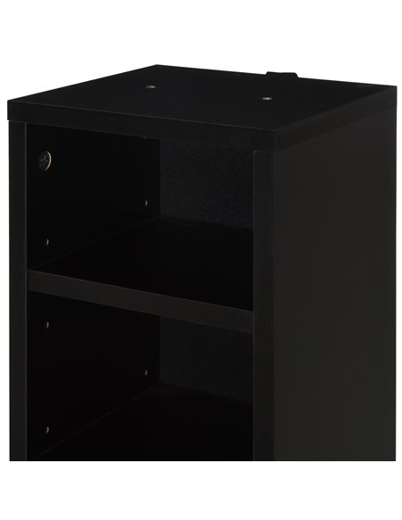 HOMCOM Media Display Shelf, 204 CD Capacity, 2 Set, Blu-Ray DVD Tower Rack, Adjustable Shelves, Bookcase Storage Organiser, Blac - pic 68460 | FastDaddyshop