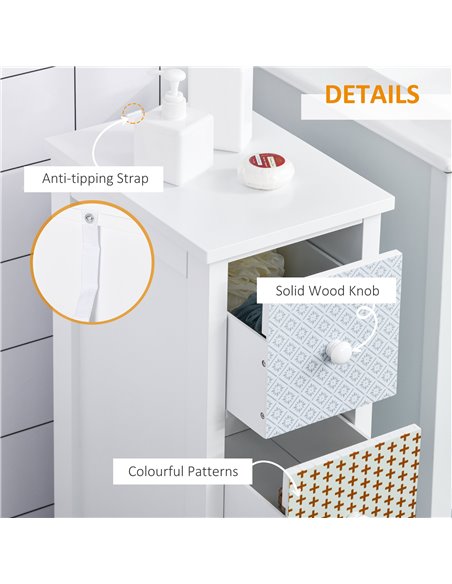 HOMCOM Chest of Drawers, 4 Drawer Dresser, Storage Organizer Toilet Tissue Cabinet for Bedroom, Bathroom - pic 6847 | FastDaddyshop