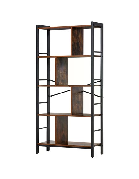 HOMCOM Bookcase Vintage Industrial Style, 4-Tier Storage Shelf, Rustic Brown 838-047 - pic 68470 | FastDaddyshop