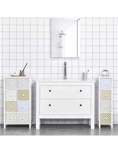 HOMCOM Chest of Drawers, 4 Drawer Dresser, Storage Organizer Toilet Tissue Cabinet for Bedroom, Bathroom