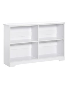 HOMCOM Simple Modern 4-Compartment Low Bookcase, White 836-251WT
