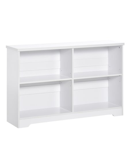 HOMCOM Simple Modern 4-Compartment Low Bookcase, White 836-251WT - pic 68498 | FastDaddyshop