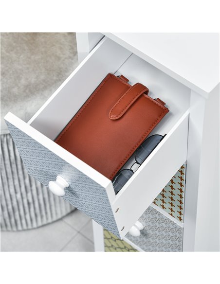 HOMCOM Chest of Drawers, 4 Drawer Dresser, Storage Organizer Toilet Tissue Cabinet for Bedroom, Bathroom - pic 6850 | FastDaddyshop