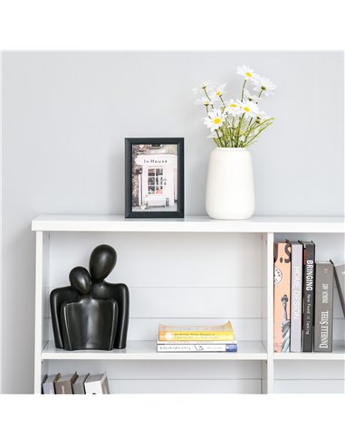 HOMCOM Simple Modern 4-Compartment Low Bookcase 2-Tier w/ Moving Shelves Cube Display Storage Unit Home Office Living Room Furni