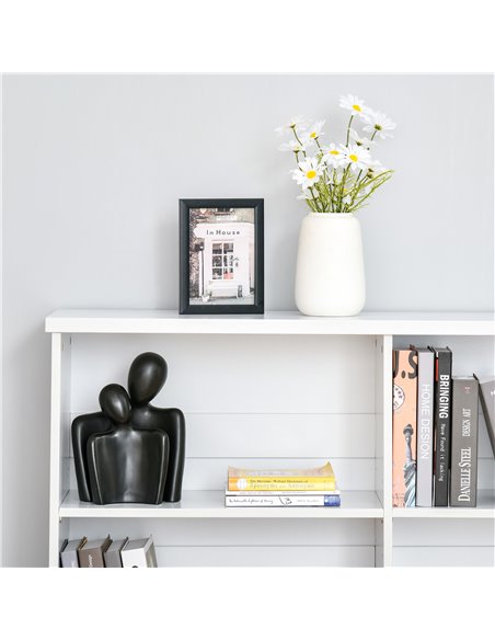 HOMCOM Simple Modern 4-Compartment Low Bookcase 2-Tier w/ Moving Shelves Cube Display Storage Unit Home Office Living Room Furni - pic 68503 | FastDaddyshop