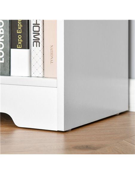 HOMCOM Simple Modern 4-Compartment Low Bookcase 2-Tier w/ Moving Shelves Cube Display Storage Unit Home Office Living Room Furni - pic 68505 | FastDaddyshop