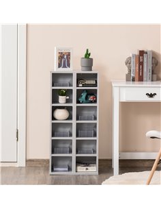 HOMCOM 204 CD Set of 2 Media Display Shelf Unit, Grey 833-872GY 2