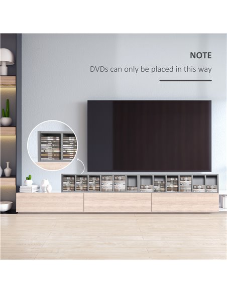 HOMCOM 204 CD Media Display Shelf Unit Set of 2 Blu-Ray DVD Tower Rack w/ Adjustable Shelves Bookcase Storage Organiser, Grey 83 - pic 68513 | FastDaddyshop