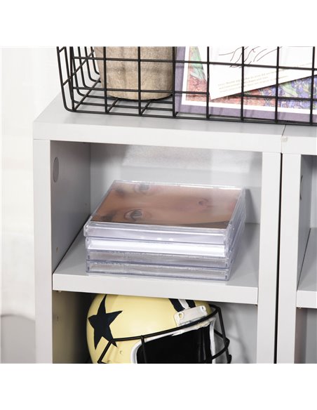 HOMCOM 204 CD Media Display Shelf Unit Set of 2 Blu-Ray DVD Tower Rack w/ Adjustable Shelves Bookcase Storage Organiser, Grey 83 - pic 68514 | FastDaddyshop