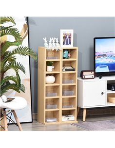HOMCOM 204 CD Media Display Shelf Unit, Set of 2, Natural Wood Color 833-872ND 2
