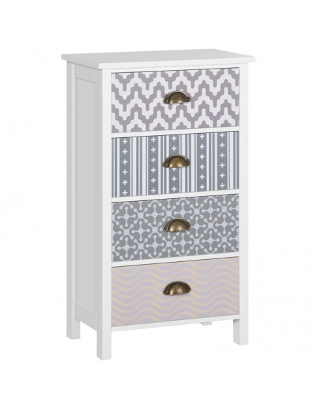 Homcom Slim Chest of Drawers, Four-Drawer Dresser, with Metal Handles - pic 6852 | FastDaddyshop