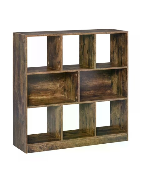 HOMCOM Rustic Brown 3-Tier Bookcase, Storage Shelf, Rustic Brown 838-098 - pic 68524 | FastDaddyshop