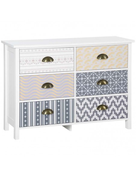 Homcom 6-Drawer Dresser, with Metal Handles - pic 6853 | FastDaddyshop