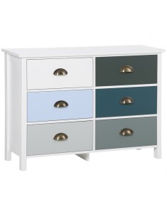 Homcom Six-Drawer Dresser, with Metal Handles