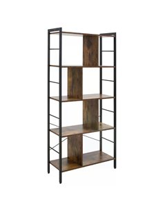 HOMCOM Industrial Storage Shelf Bookcase, Rustic Brown 838-134