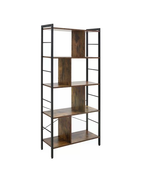 HOMCOM Industrial Storage Shelf Bookcase, Rustic Brown 838-134 - pic 68542 | FastDaddyshop