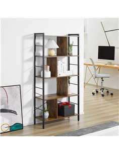 HOMCOM Industrial Storage Shelf Bookcase, Rustic Brown 838-134 2