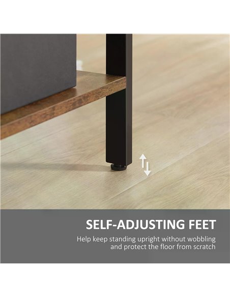 HOMCOM Industrial Storage Shelf Bookcase Closet Floor Standing Display Rack with 5 Tiers, Metal Frame for Living Room & Study, R - pic 68548 | FastDaddyshop